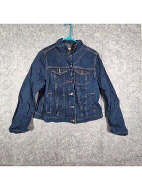 C.E. Schmidt  Workwear Women's Button Front Denim Jean Jacket Blue Size M